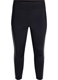 7/8-length training tights with sporty contrast piping