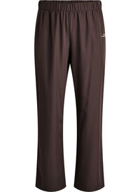 Sporty trousers with a high waist and straight legs