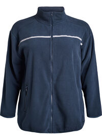 Fleece jacket with zip and reflective tape