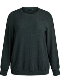 Blouse with herringbone pattern and glitter thread