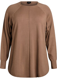 Knit blouse with round neck and knitted pattern