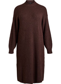 Long knitted dress with high neck