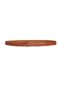 Braided belt in faux leather