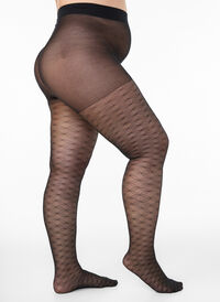 Patterned tights 25 denier, Black, Model
