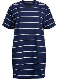 Short jersey dress with stripes