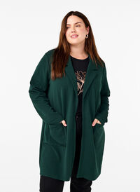 FLASH - Long blazer with pockets, Green, Model