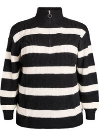 FLASH - Knitted sweater with high neck and zipper