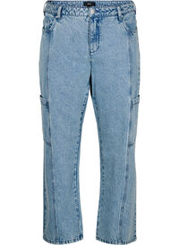 High-waisted cargo jeans