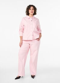 Coloured Myra jeans with stripes and wide legs, Pink, Model
