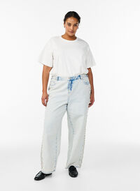 Kiana jeans with decorative details along the sides, Light Blue, Model
