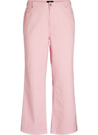 Myra jeans in coloured denim with wide fit and textured pattern