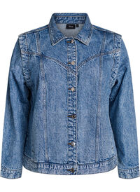 Denim jacket with detachable sleeves