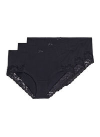 3-pack hipster knickers with lace trim
