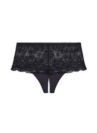 Crotchless lace hipster thong