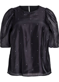 Party blouse in organza-look with dots