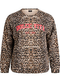 Leopard print sweatshirt with statement print