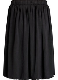 Mid-length balloon skirt with an elastic waistband