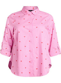 Shirt blouse with stripes and hearts