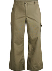 Wide-leg cargo trousers with a high waist