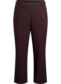 Trousers with high waist and elastic waistband at back