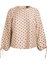 Blouse with dots and tie details