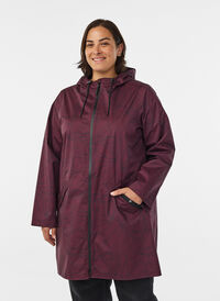 Patterned raincoat, Dark Bordeaux, Model