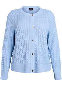 Cable-knit cardigan with golden buttons