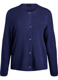 Structured knit cardigan with ball-shaped buttons
