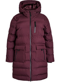 Puffer coat with hood and pockets