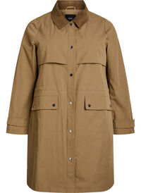 Long spring parka with corduroy collar