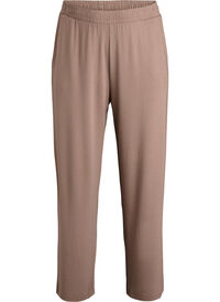 High-waisted straight fit jersey trousers