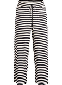 Striped pyjama trousers with a high waist and wide legs