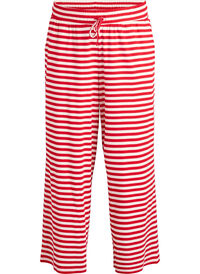Striped pyjama trousers with a high waist and wide legs