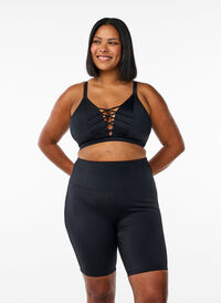 Long swim shorts, Black, Model