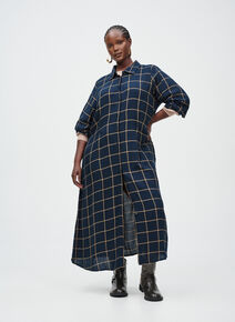 Midi dress with checks, , Model