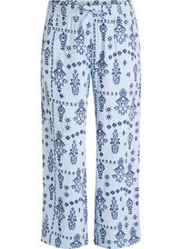 Loose trousers in cotton muslin with polka dots
