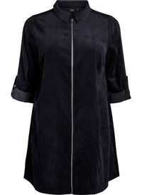 Velvet dress with zipper and 3/4 sleeves