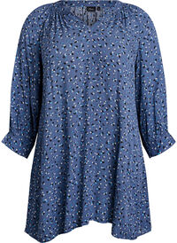 Tunic with floral print and 3/4 sleeves