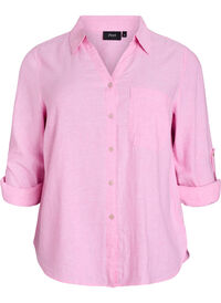 Shirt in linen and viscose with 3/4 sleeves