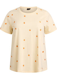 T-shirt in organic cotton with embroidered motifs